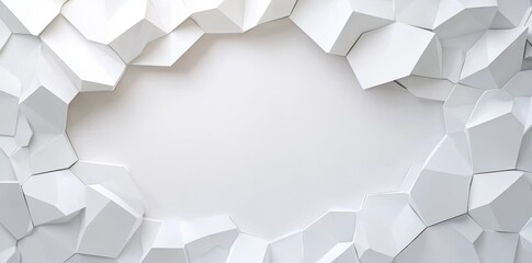 Wall Mural - a hexagon-patterned background. an abstract design featuring lines. a white-textured backdrop. an ab