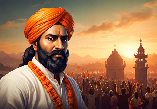 Shivaji jayanti illustration