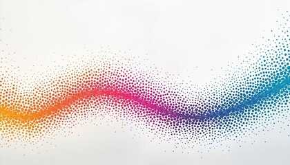 Aufkleber - Abstract wave pattern with colorful dots creates smooth motion graphic design. Colorful wave design. Modern abstract background for various uses. Smooth transition of colors in dot pattern.