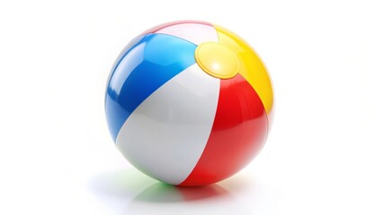 Wall Mural - Beach Ball on White Background