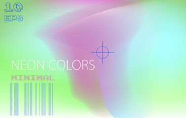 Poster - Trendy aura style background with light neon pink and green blurred shape. Modern wallpaper design for poster, website, placard, cover, advertising
