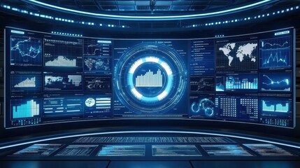 Poster - A clean interface of an MES dashboard displayed on a computer in an industrial office.