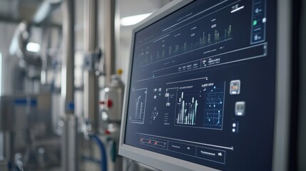 Poster - A close-up of SCADA system alarms and diagnostics displayed on a large monitor.