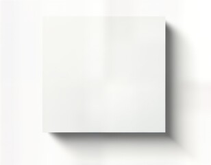 Fototapete - Blank white rectangle shape with realistic shadow effect. Simple geometric form creates clean graphic design element. Versatile design for various graphic project needs. Suitable for poster flyer