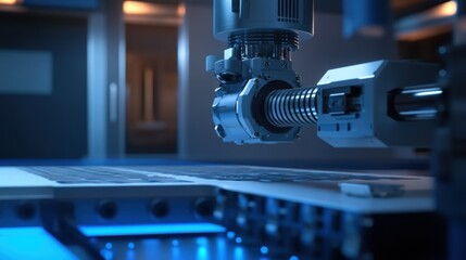 Poster - A servo motor connected to a motion control module in a laboratory environment.