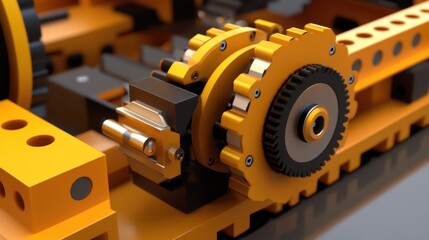 Poster - A servo motor driving a custom gear train with high-precision alignment.