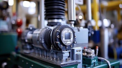 Poster - A servo motor powering an automated welding system in a factory setting.