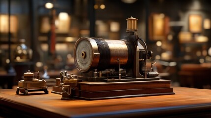 Poster - A servo motor with cooling fins operating in a high-performance setup.
