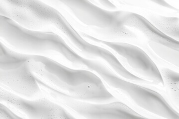 Poster - Smooth, luxurious white cosmetic foam creates a mesmerizing pattern of diagonal waves, capturing the essence of skincare and beauty products