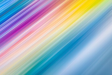 Poster - Colorful diagonal lines create an engaging abstract background, featuring a vibrant gradient transitioning smoothly from deep blue to bright yellow and rich purple hues