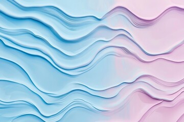 Poster - Blending soft pastel hues of blue and pink, creating a mesmerizing abstract pattern of flowing waves, perfect for adding elegance and tranquility to various designs