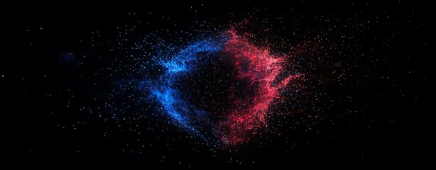 Poster - Abstract background featuring streams of glowing particles, swirling and merging in a vibrant display of color and motion, perfect for projects related to energy, technology, or abstract visuals