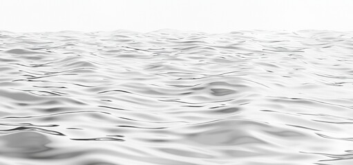 Poster - Metallic liquid surface creating abstract waves resembling mercury or silver, with a clean white background providing contrast and highlighting the fluid dynamics