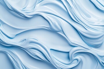 Poster - Elegant abstract design featuring smooth, flowing textures in soft blue tones. The fluid patterns create a calming and serene visual effect, perfect for backgrounds or artistic projects