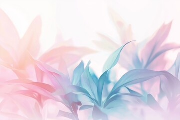 Poster - Delicate pastel-colored leaves overlapping gently create a soft, dreamy, and ethereal atmosphere, evoking a soothing and tranquil mood that inspires feelings of peace and serenity