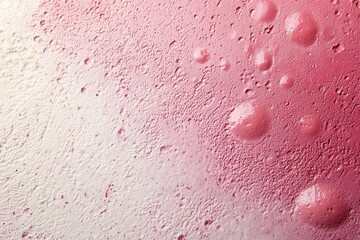 Poster - Pink and white paint swirling together, creating an abstract pattern on a textured surface marked by bumps and craters, resulting in a captivating visual effect