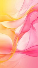 Poster - Intertwining smooth pink and yellow lines create a vibrant abstract background, offering a dynamic and colorful canvas ideal for a variety of design projects and artistic expressions