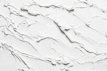Poster - Close-up of a textured white plaster surface featuring abstract patterns and swirling lines. The smooth and rough textures create a dynamic visual effect, ideal for backgrounds or design elements
