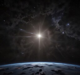 celestial canvas with twinkling stars against dark space , vastness, cosmos