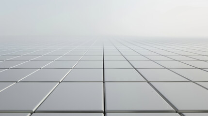 Poster - smooth, reflective surface of tiles extends into distance, creating serene and minimalistic atmosphe