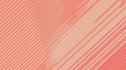 Poster - soft, abstract background featuring diagonal lines in warm coral and beige tones, creating soothing 