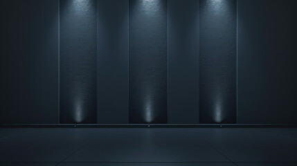 Poster - modern, minimalist interior with three illuminated walls, creating sleek and sophisticated atmospher