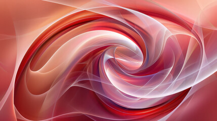 Poster - Abstract swirling patterns in red and white hues create dynamic visual effect, evoking sense of movement and fluidity. design is perfect for backgrounds or artistic projects