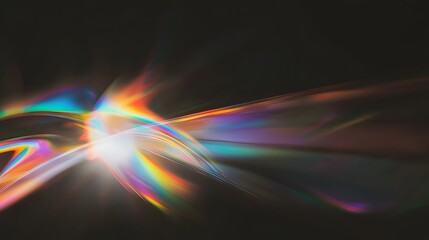 Fototapete - This mesmerizing prism light leak texture features vibrant flares and abstract bokeh effects creating a glowing magical and surreal visual experience