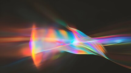 Fototapete - Soft and glowing prism light leaks with delicate flare accents and a dreamy bokeh effect creating a captivating and enchanting visual composition on a black background