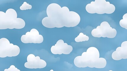 Leinwandbilder - Minimalist Pastel Blue Sky with Soft White Wispy Clouds Backdrop for Wallpapers Prints and Creative Projects  This serene and calming digital provides a clean and aesthetic design solution