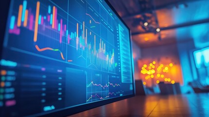 Poster - Financial Data Analytics:  Stock Market Charts on a Modern Computer Screen