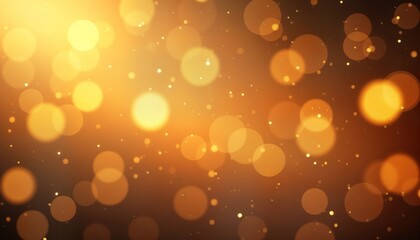 Aufkleber - Abstract background with golden, brown bokeh lights. Blurred circles of light create festive, warm ambiance. Design evokes sense of celebration holiday mood. Soft gradient transitions between gold,