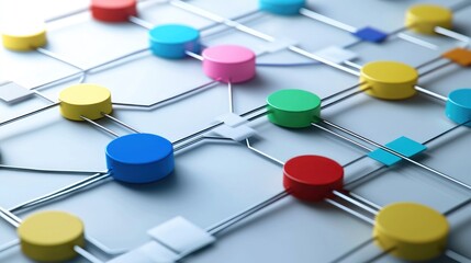 Poster - Abstract Network Connection: Colorful Nodes and Links