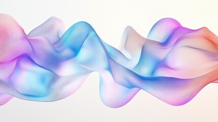 Poster - Abstract waves in vibrant rainbow colors flowing seamlessly, creating a dynamic and cheerful visual composition.
