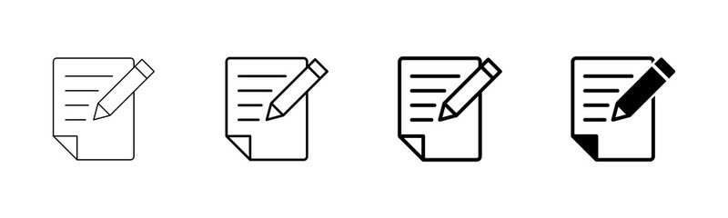 Leinwandbilder - Note icon vector isolated on white background. Taking note icon vector. Edit line icon. Document write. Content writing