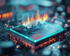Poster - A biochip analyzing personalized medicine data with holographic displays.