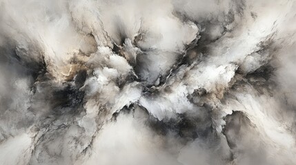 Poster - A smoky texture with soft, pale gray hues, creating an elegant, fluid abstract design.