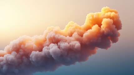 Canvas Print - A smoky plume billowing upwards with intense energy, gradually dissipating into the air.