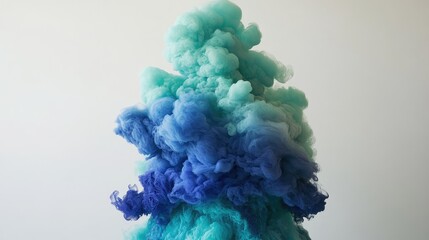 Poster - A stunning color burst with shades of indigo and emerald green colliding to form a striking abstract cloud.
