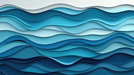 Poster - Gradient waves of deep blue and turquoise with subtle reflections, giving the illusion of underwater currents.