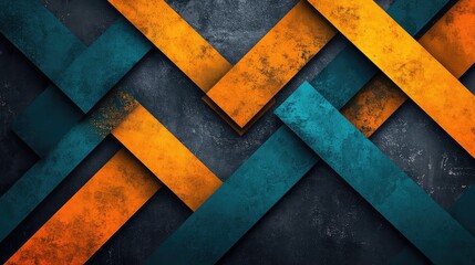 Poster - Intersecting neon beams in teal and orange, creating a sharp geometric composition with a futuristic vibe.