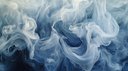 Poster - Light gray smoke curling gently, fading into the background, creating a ghostly effect.