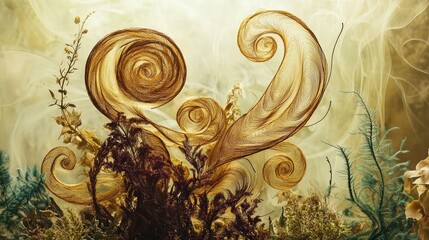Poster - Rising smoke forming spirals and wisps that seem to dance in the air in slow motion.