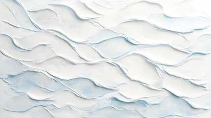 Poster - Soft white waves with hints of blue flowing against a soft gradient, creating a serene and tranquil abstract effect.