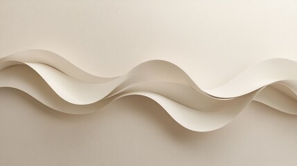 Poster - Subtle pastel waves flowing gently across a neutral beige background, evoking softness and harmony.