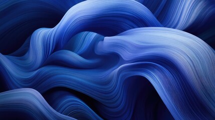 Poster - Swirling blue smoke rising delicately against a black background, creating soft, fluid patterns.