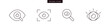 © icons gate - eye icon set. vision icon, see view icons - eyesight symbol | eyes with magnifying glasses icon | search, vision, inspection, focus elements. editable stroke
