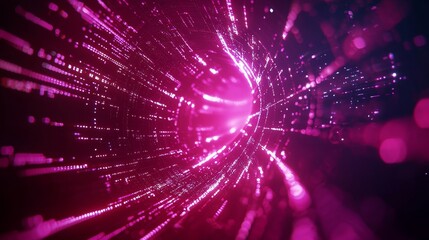 Poster - Abstract Digital Network Connection Visual in Vibrant Techno Colors