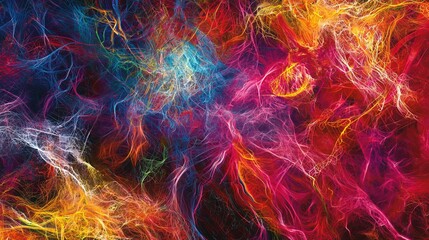 Poster - Vibrant Abstract Connections with Bright Colors and Fluid Patterns