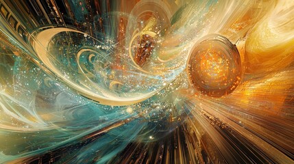 Poster - Abstract Conceptual Data Visualization in Vibrant Colors and Dynamic Patterns